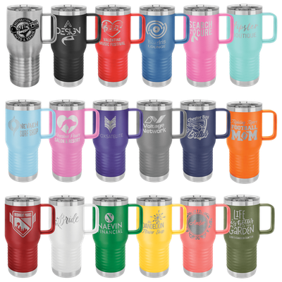 Polar Camel 20 oz. Travel Mug w/Slider Lid, Handle, &amp; Straw