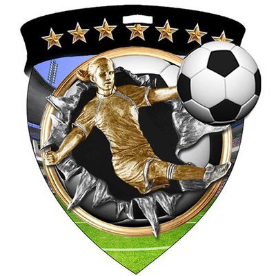 SAY Female Soccer Player and Ball Medal