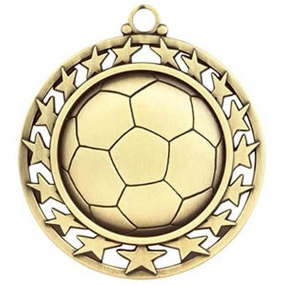 SAY Soccer Ball Medal with Star Border