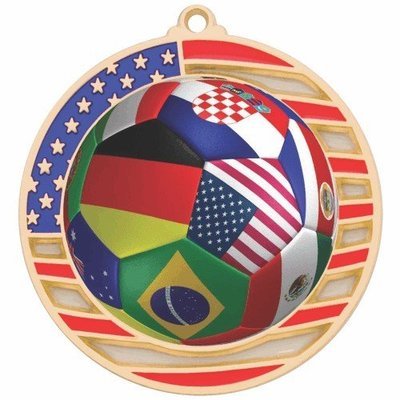 SAY International Stained Glass Soccer Medal