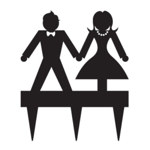 Suit &amp; Dress Silhouette Cake Topper