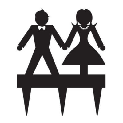 Suit &amp; Dress Silhouette Cake Topper