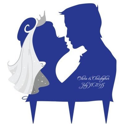 Kissing Couple Silhouette Cake Topper