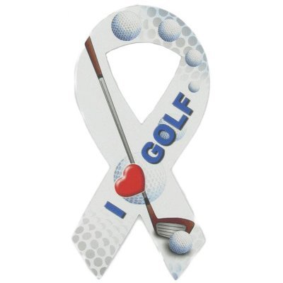 I Love Golf Ribbon Magnet