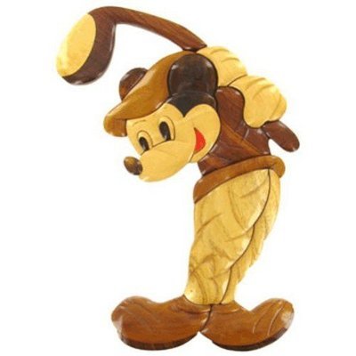 Wooden Golfing Mickey Mouse