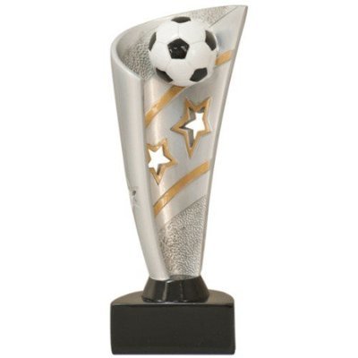 SAY Soccer Sculpture with Gold and Silver Star Theme