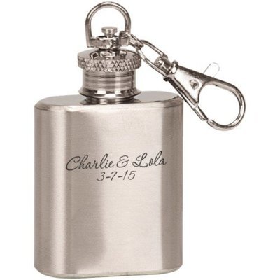 Stainless Steel Customized 1 oz. Flask Keychain