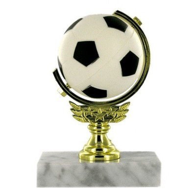 SAY Soccer Trophy with Spinning Soccer Ball Figure