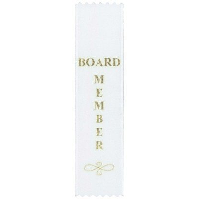 Board Member Ribbon - White