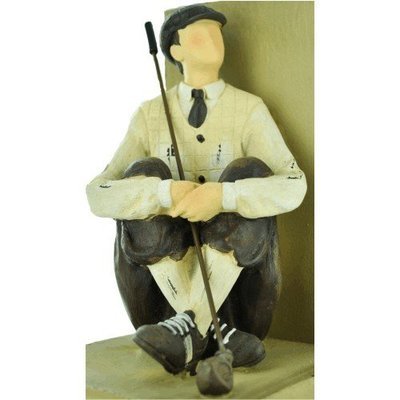 Vintage Golfer Book End Sculpture