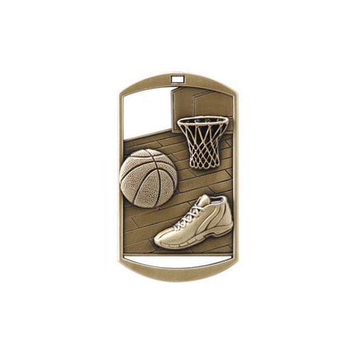 1&quot;x 2&quot; Basketball Dog Tag Medal