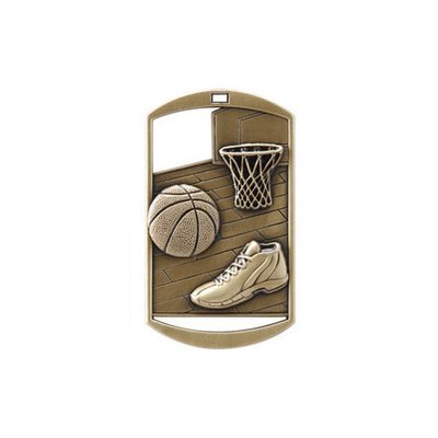 1&quot;x 2&quot; Basketball Dog Tag Medal