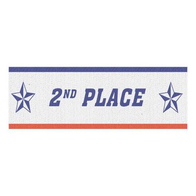 R/W/B 2nd Place Neck Ribbon Trophy