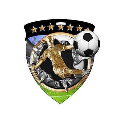 3&quot; Soccer Female Shield Medal *Limited Quantities*