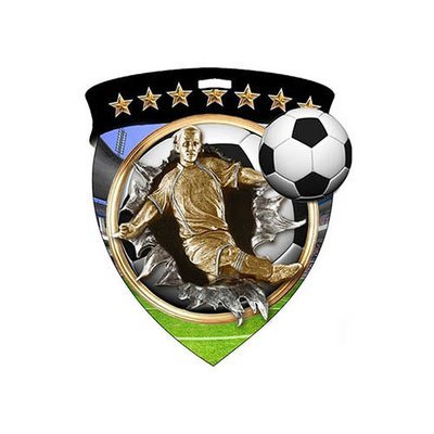 3&quot; Soccer Male Shield Medal *Limited Quantities*