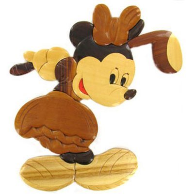 Wooden Golfing Minnie Mouse