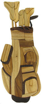 3D Wooden Golf Bag Artwork