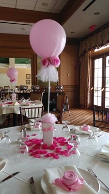 Balloon Centerpiece - Tulle Wrapped