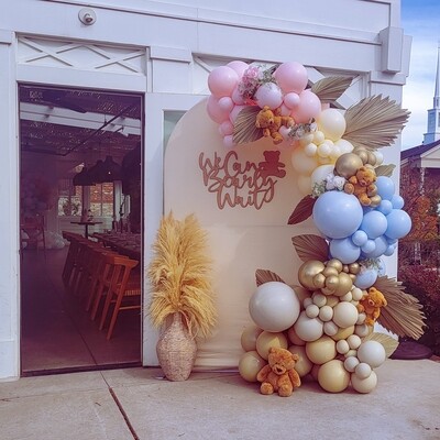 Arched Backdrop RENTAL w/Balloon Garland - Designer