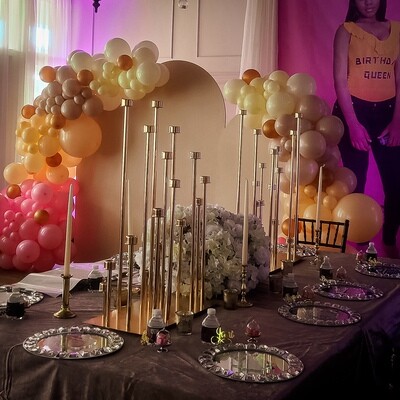 3 Piece Arched Backdrop RENTAL w/Balloon Garland - Full