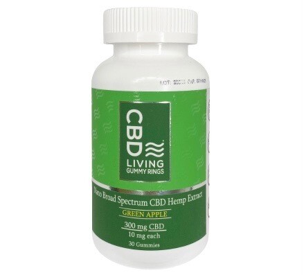 CBD LIVING 10mg green apple rings - 30 count CBD LIVING 10mg green apple rings - 30 count