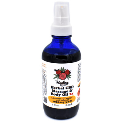 Healing Rose 1000mg Lemon Ginger Massage Oil