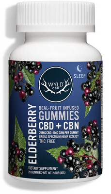 Wyld 25mg CBD + 5mg CBN Elderberry Gummies (20 Count)