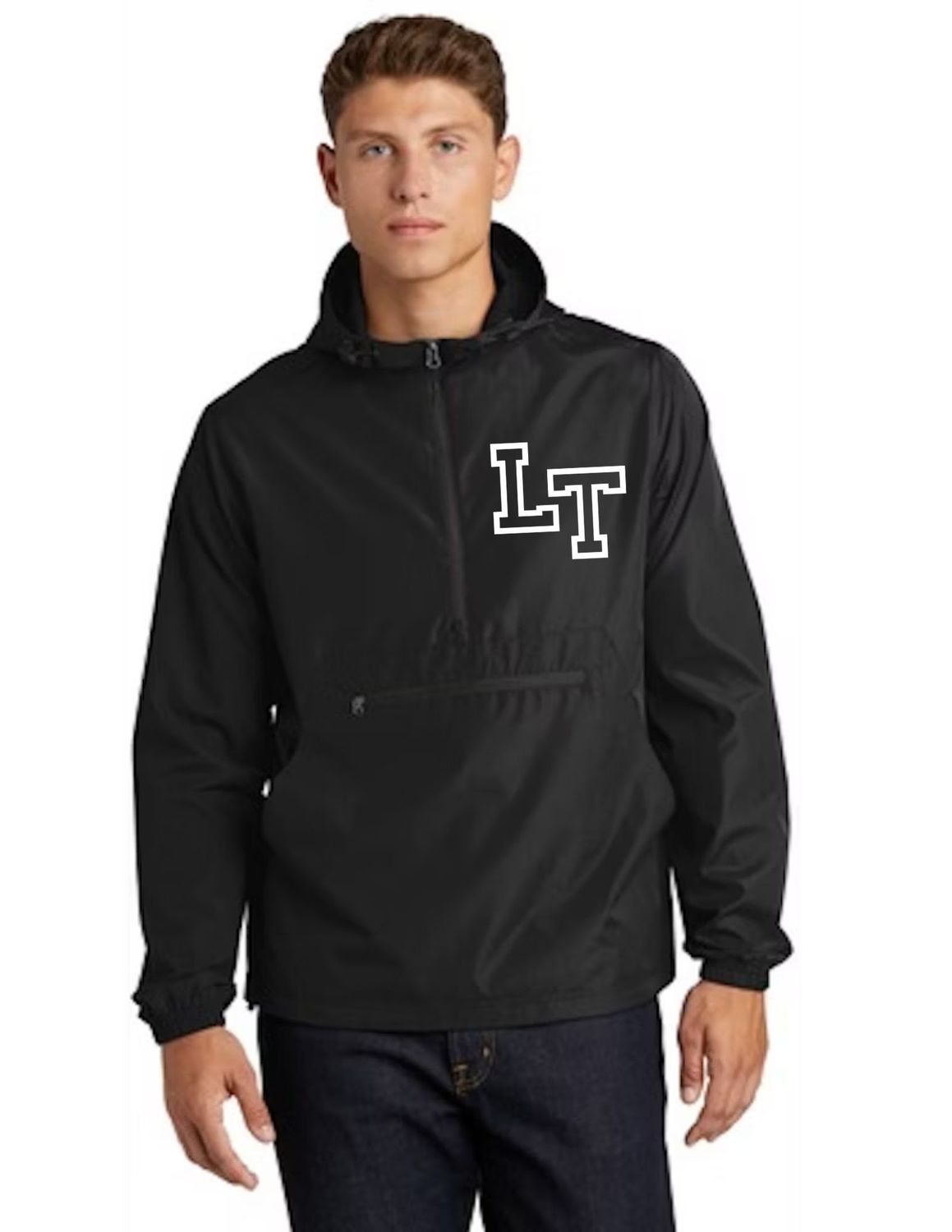 LT Sport-Tek Anorak Black in color