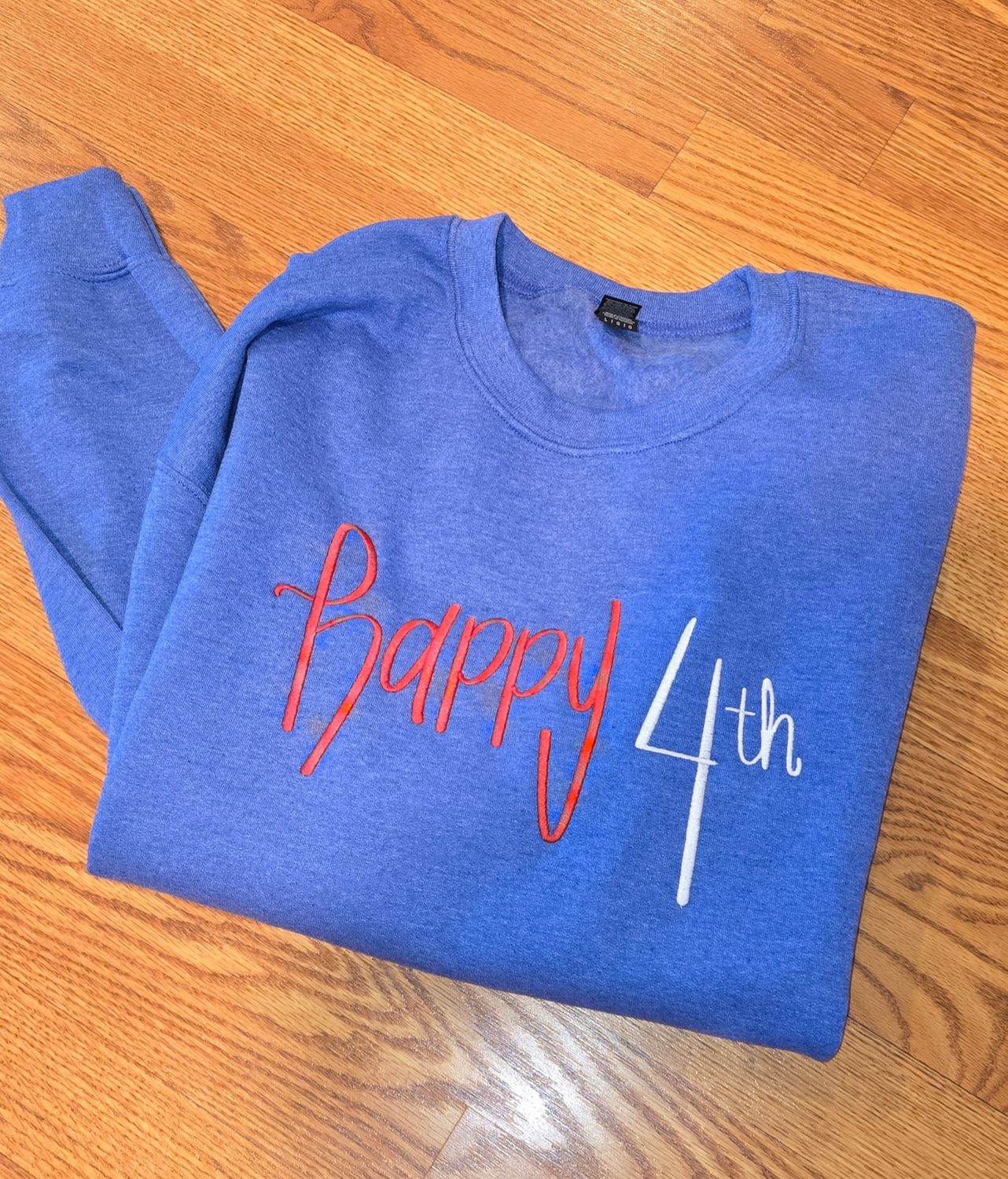 Happy 4th Embroidered Crewneck