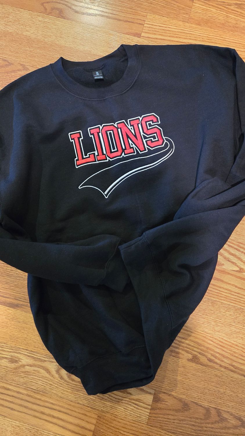 Embroidered Lions Crewneck