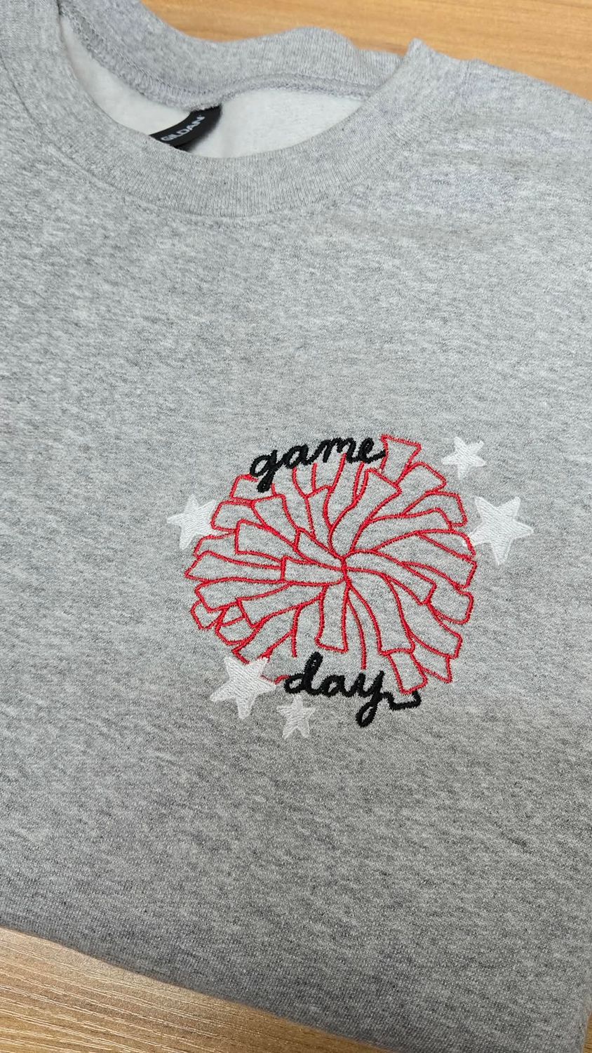 Embroidered Cheer Game Day Crewneck