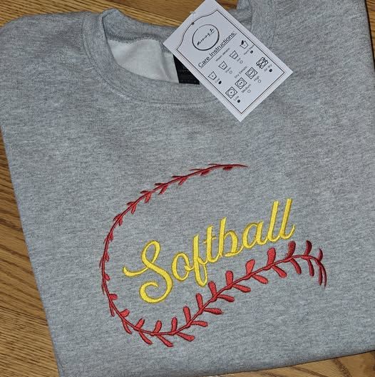 Embroidered Softball Crewneck