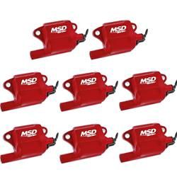 COILS MSD LS2/LS7 ENGINES 8PACK RED