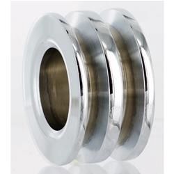 PULLEY, V-BELT, 2-GROOVE, STEEL, CHROME