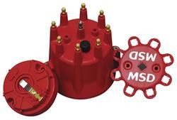 CAP AND ROTOR, RED, PRO BILLET, V8, KIT