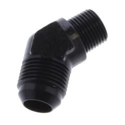 #12 X 1/2 MPT, 45 ADAPTER BLACK