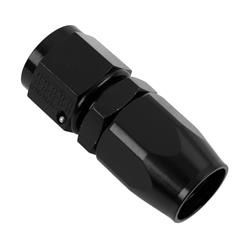 #8 STRAIGHT, POWER FLOW HOSE END BLACK