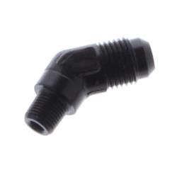 #6 X 1/8 NPT, 45 ADAPTER BLACK