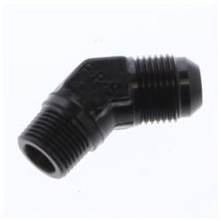 #8 X 3/8 NPT, 45 ADAPTER BLACK