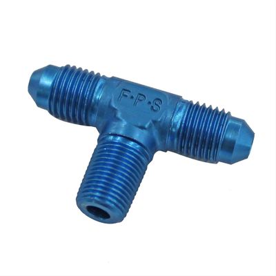 8AN MALE 3 PORTS T PIPE ADAPTER BLU