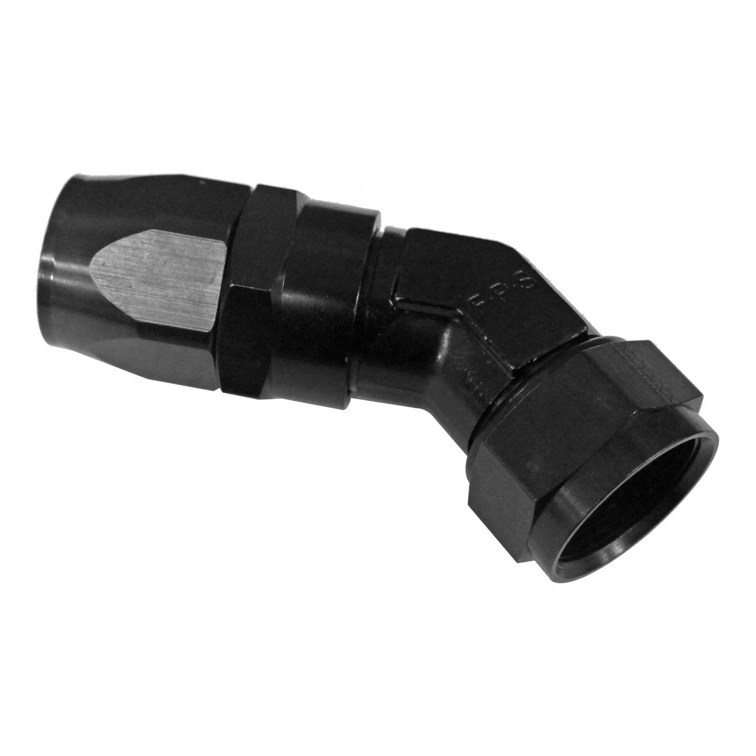 AN20 45DEG SWIVEL HOSE FIT ADAPT BLK