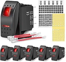 RED BACKLIT POWER ROCKER SWITCH 12V