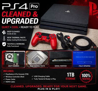 PS4 Pro 1TB 17948 – Red Controller