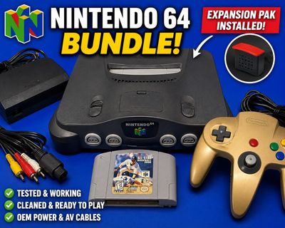 Nintendo 64 N64 Console Bundle w/ Expansion Pak – Tested 6584