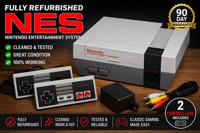 Nintendo NES Console Fully Refurbished 3267 w/ 2 Controllers &amp; Power Supply