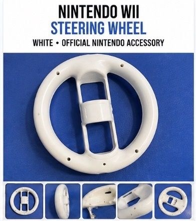 Nintendo Wii Racing Wheel Controller Attachment White Nintendo