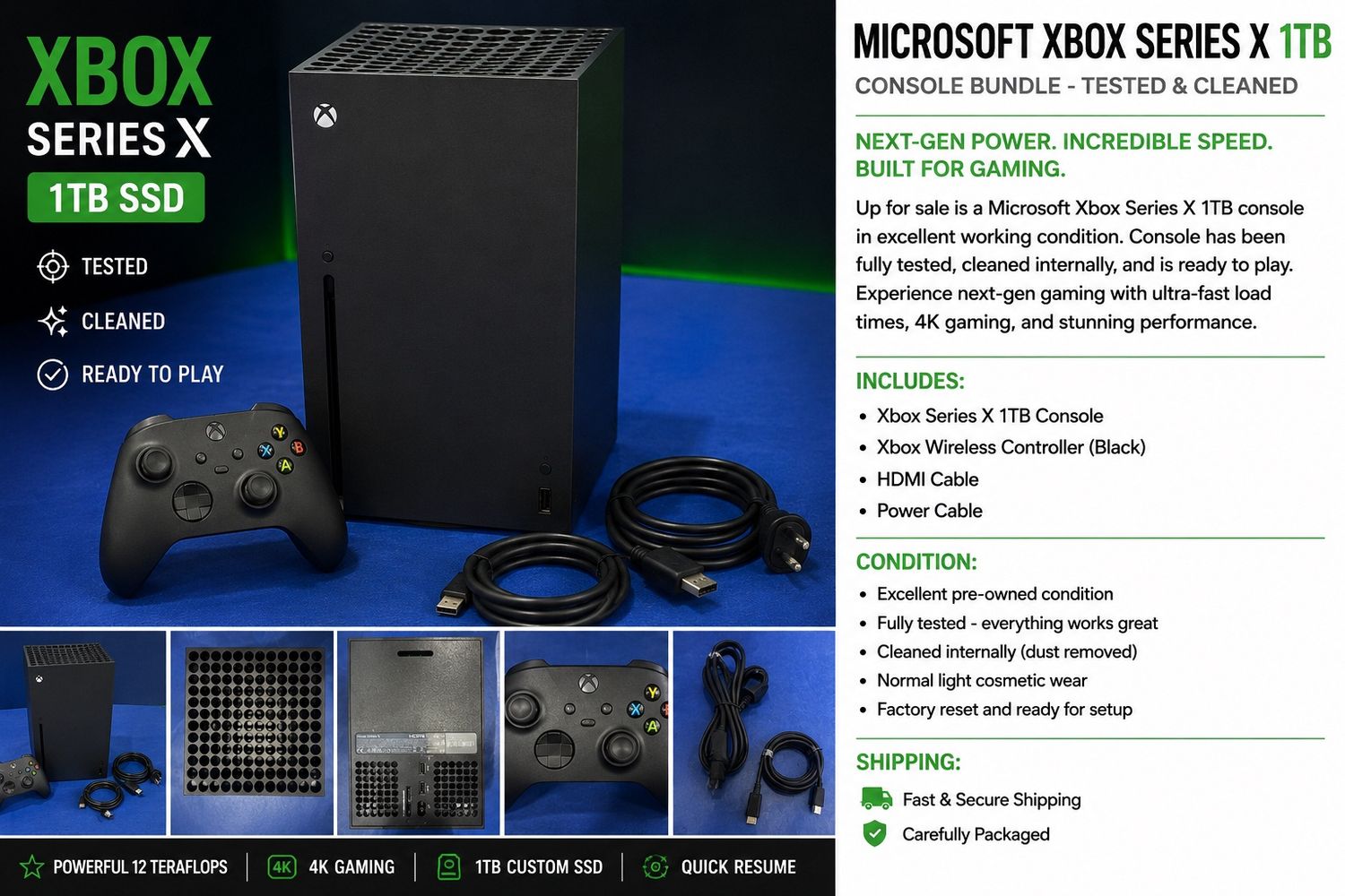 Xbox Series X 1TB Bundle – Cleaned, Tested &amp; Ready To Play 2517