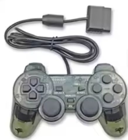 Clear Black Wired Controller for Sony PS2