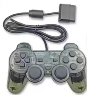 Clear Black Wired Controller for Sony PS2