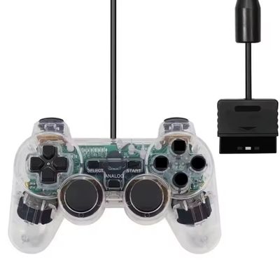 Clear Wired Controller for Sony PS2
